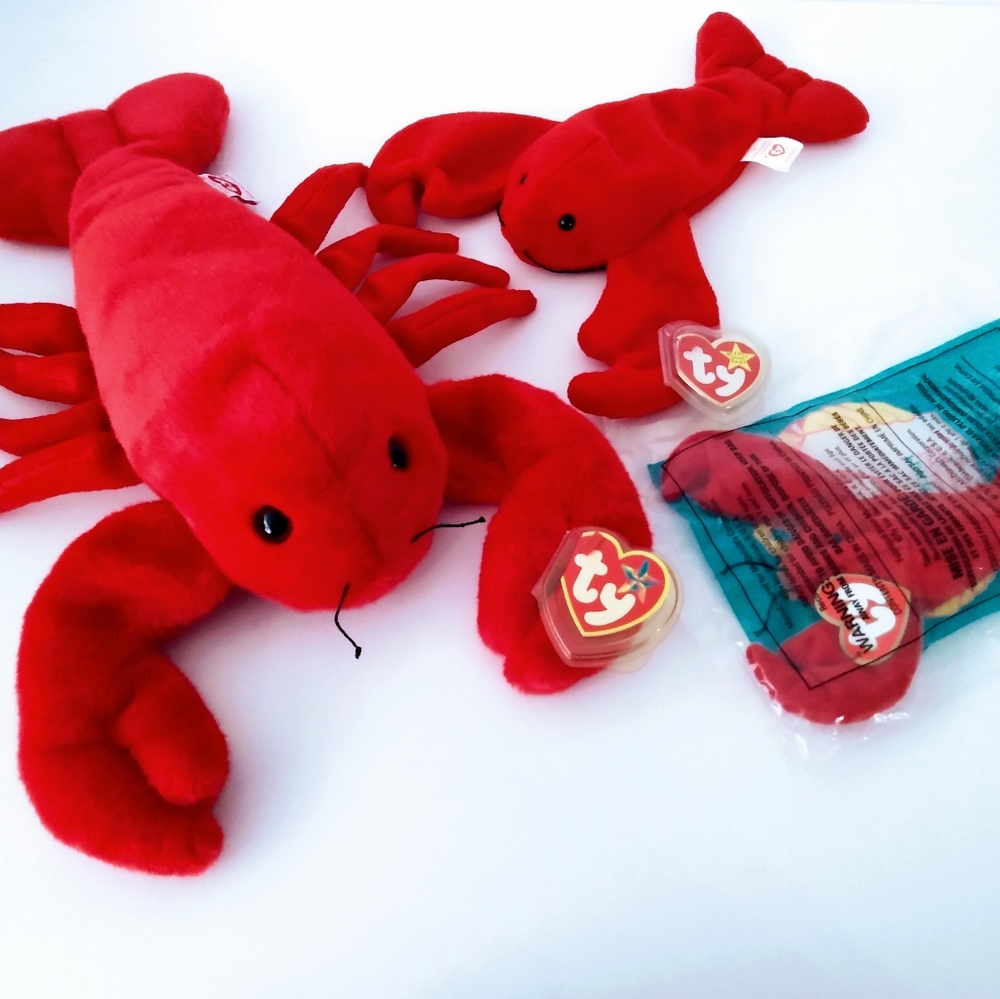 VTG Ty Pinchers Beanie Baby + Teenie + Buddy